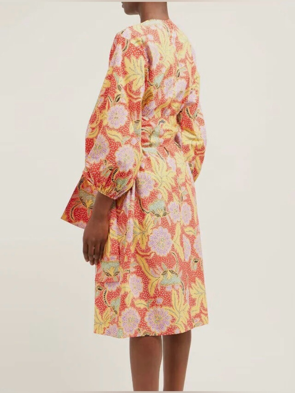RHODE Resort Cotton Poplin Athena Midi Dress Red Floral Size XS - Picture 4 of 12